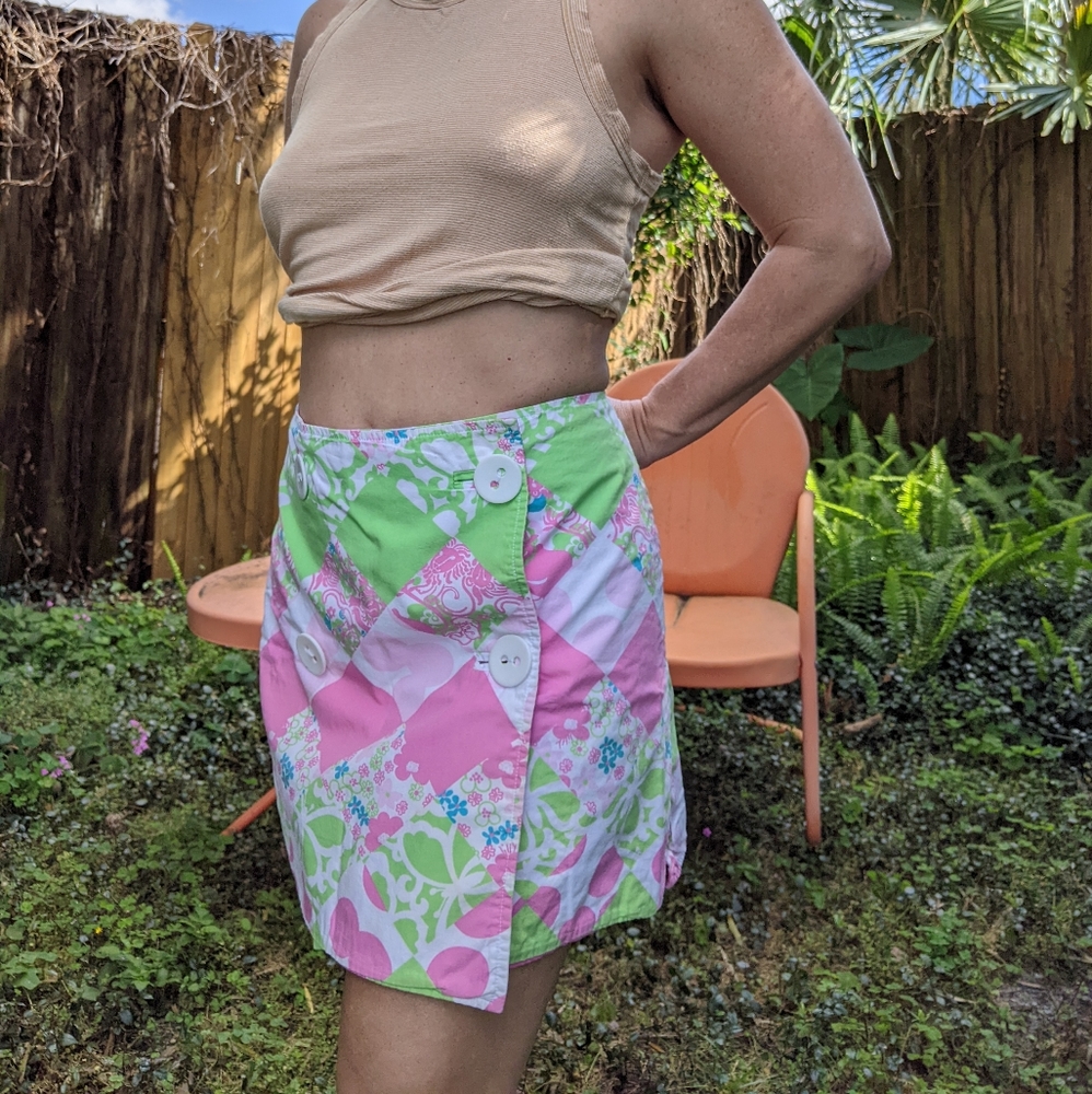 Pink, Green, & Blue Patchwork Pattern Reversible … - image 6